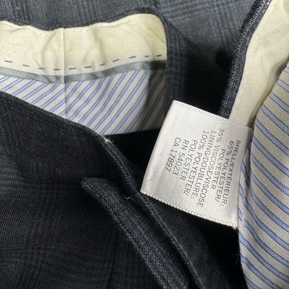 Banana Republic Mens 36x34 Tailored Slim Fit Straight Pants Navy Blue Flat Dress - Picture 6 of 7